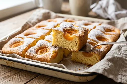 Fluffy apricot sponge cake