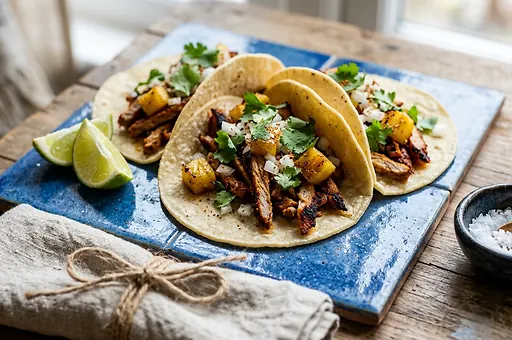 Tacos al pastor z wieprzowiną i ananasem