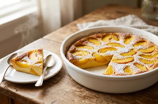 Peach clafoutis