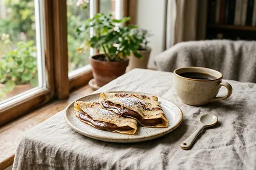 Crepes with Homemade Chocolate Spread
