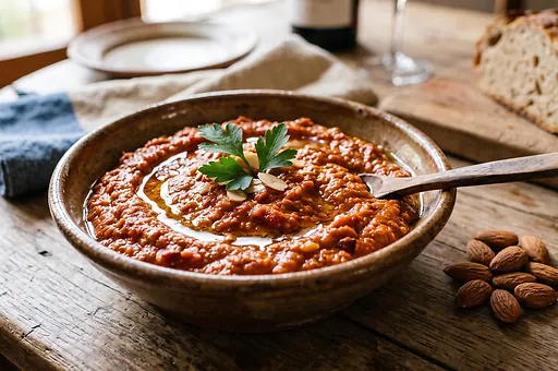 Katalánska omáčka romesco z pečených papriek a mandlí