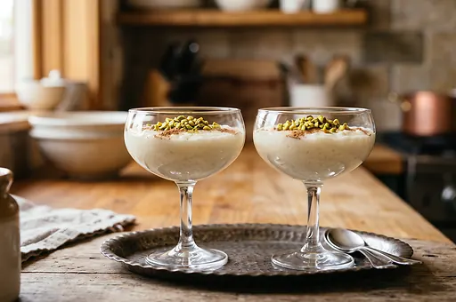 Lebanese rice pudding riz bi haleeb