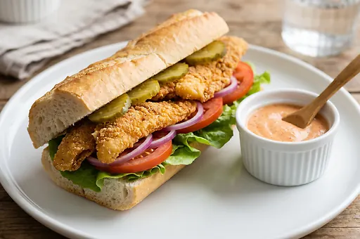 Catfish Po' Boy with Crispy Catfish