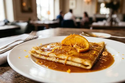 Crêpe Suzette with Orange Sauce