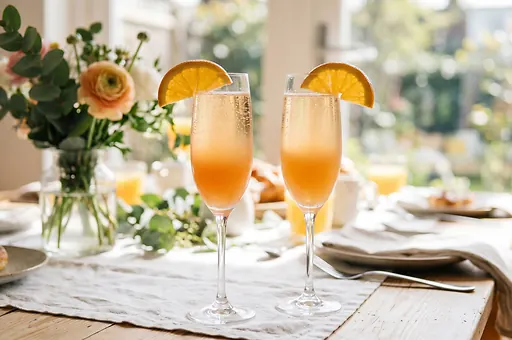 Mimosa z winem musującym i sokiem pomarańczowym