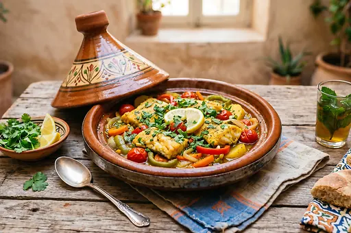 Moroccan Fish Tajine with Chermoula Sauce