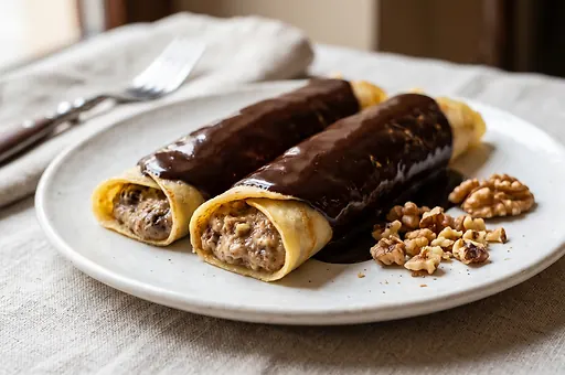 Maďarské palačinky à la Gundel s ořechy a čokoládou