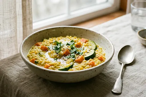 Ajurvédské khichdi s mung dalem a basmati rýží
