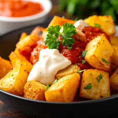 Patatas bravas - smażone ziemniaki z sosem brava