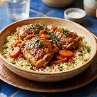 Moroccan Chicken Tagine with Chickpeas and Apricots