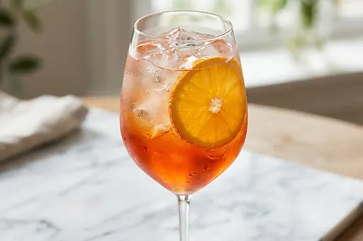Aperol Spritz with prosecco and orange