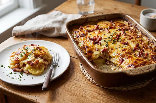 Baked Potatoes With Bacon and Cheese