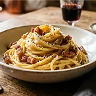 Tradycyjne rzymskie spaghetti carbonara