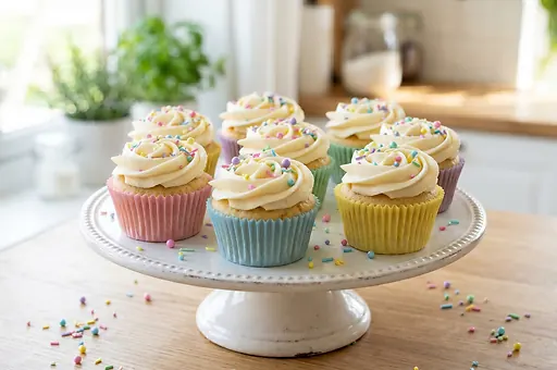 Vanilkové cupcakes s maslovým krémom