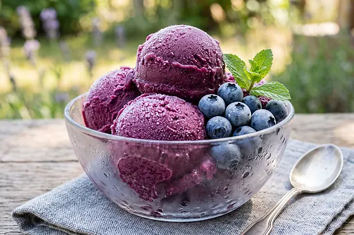 Homemade Blueberry Sorbet