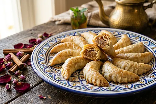 Traditional Moroccan cookies kaab el ghazal