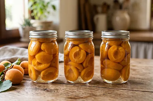 Homemade apricot compote