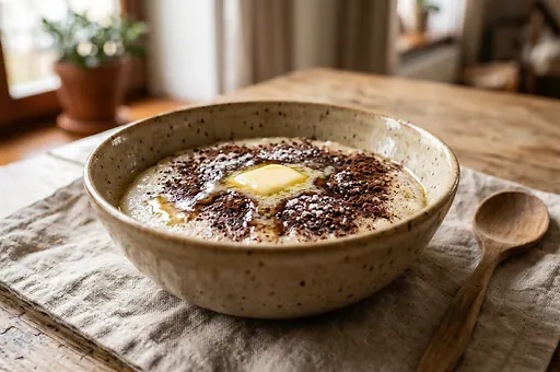 Semolina porridge with cocoa