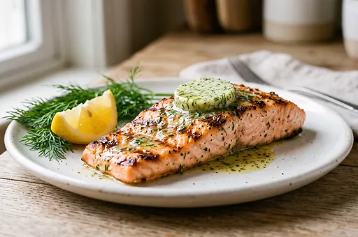 Grilled Salmon with Herb Butter