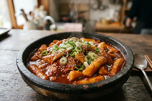 Pikantní korejské rýžové koláčky tteokbokki