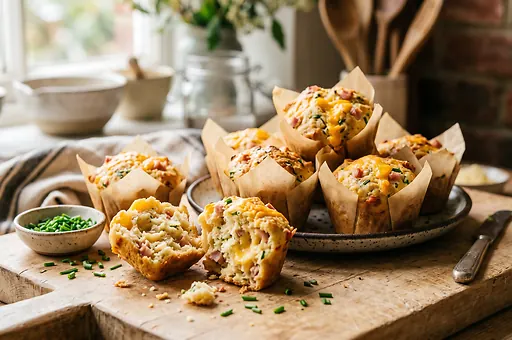 Savory Ham and Cheese Muffins